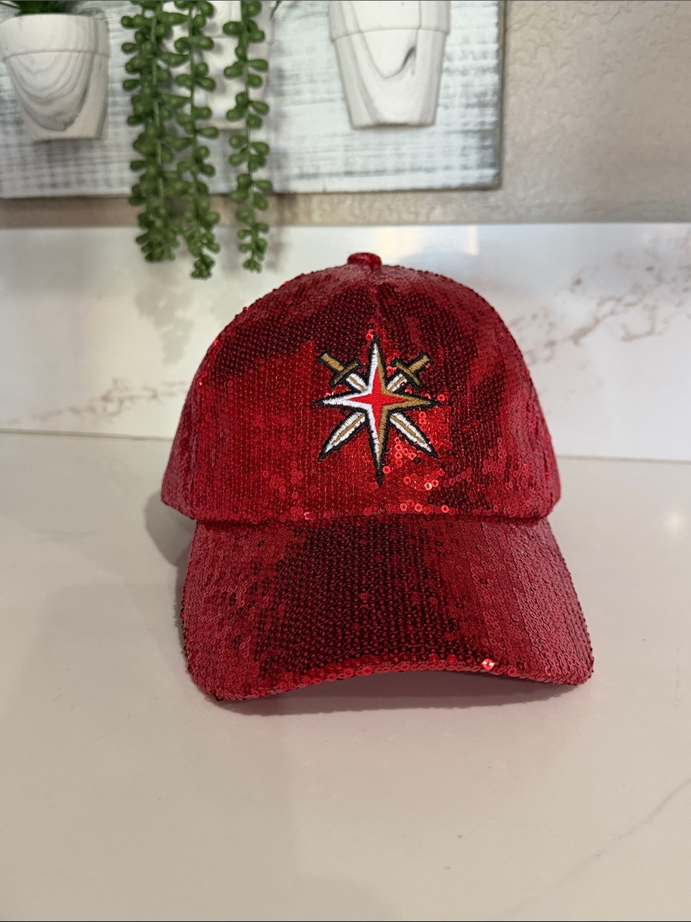 Vegas Golden Knights Red Sequin Cap